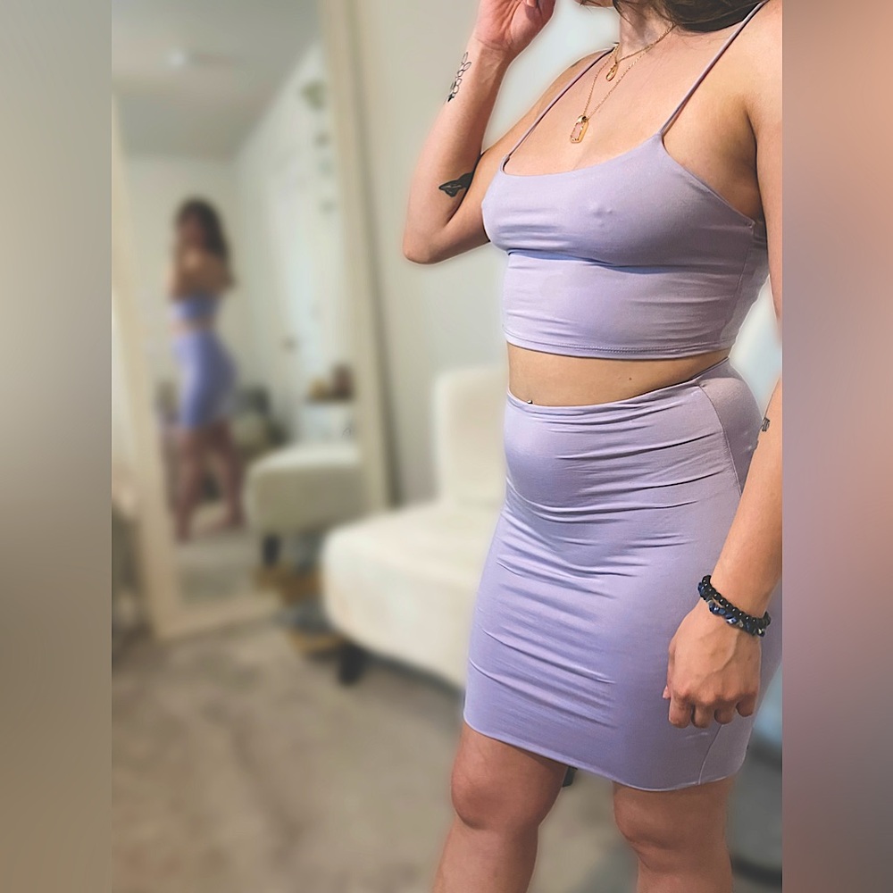 Breathable Lavender Purple 2-Piece Set – Size M